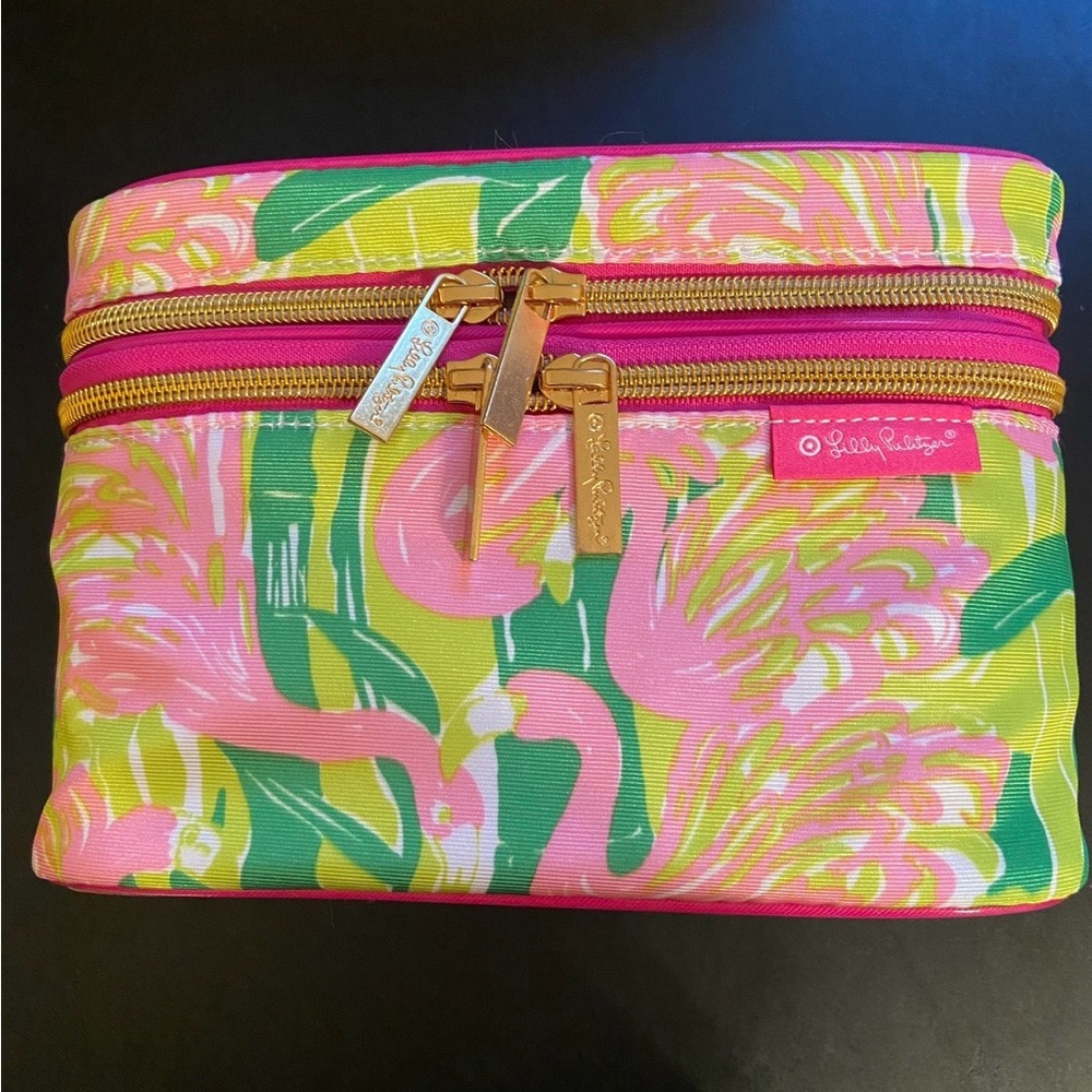 Lilly Pulitzer Flamingo Print Pink and Green Bag